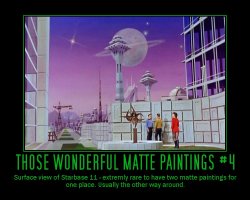 Those Wonderful Matte Paintings #4 --- Surface view of Starbase 11 - extremly rare to have two matte paintings for one place. Usually the other way around.